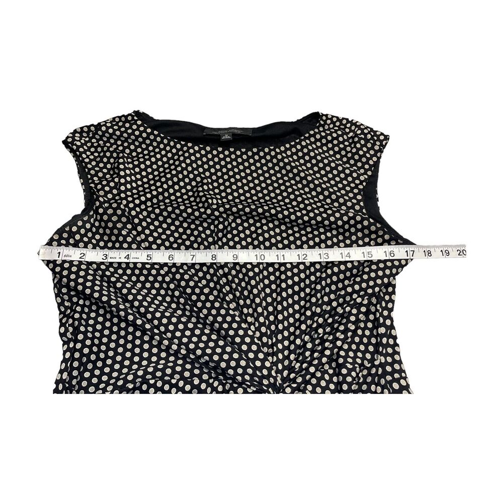Black Label By Evan Picone Sheath Dress Girls 12 White Polka Dot Knotted Front - Picture 4 of 6